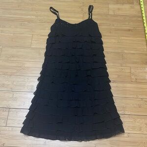 Little Black Dress Tiered Layered With Ruffles Sleeveless Women's Size S
